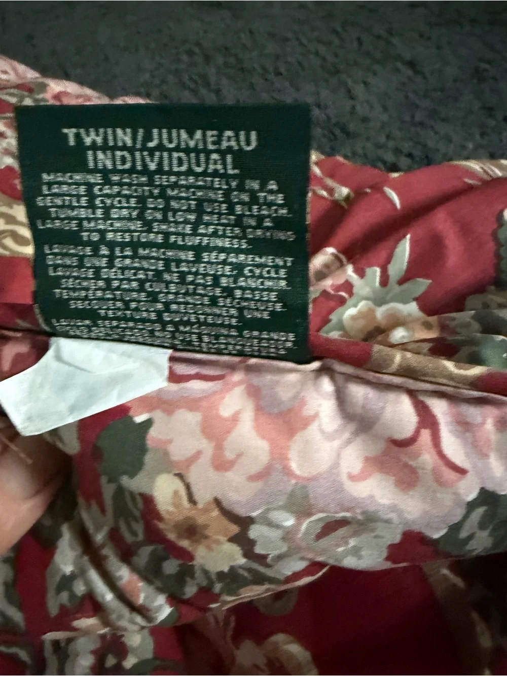 Vintage Ralph Lauren Marseilles Danielle Red Floral Comforter Twin Excellent